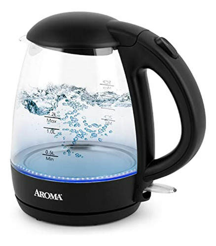 Aroma Hervidor Eléctrico De Vidrio De 1,2 L/5 Tazas Con Vert