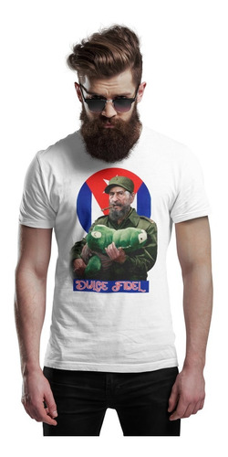 Fidel  Remera Diseño Unico Blanca O Gris Unicas