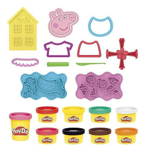 Play-doh Peppa Pig Stylin Set Con 9 Latas De Compuesto De Mo