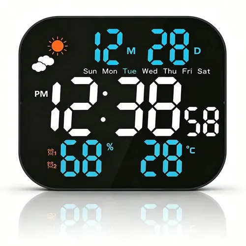 Reloj De Pared Digital Con Termómetro