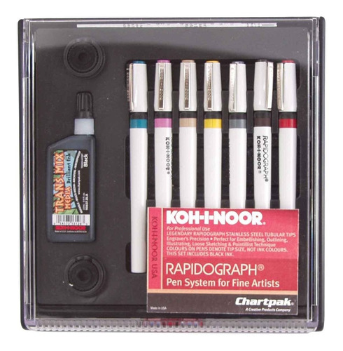 Koh-i-noor Rapidograph Pluma Tinta Juego 7 Diferente 1