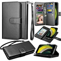 Comprar Funda Cartera Para iPhone SE 2020 iPhone 7 iPhone 8 Negro-02