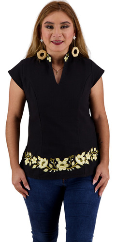 Blusa Xóchitl Mujer Mayakim Lino Flame Adulto