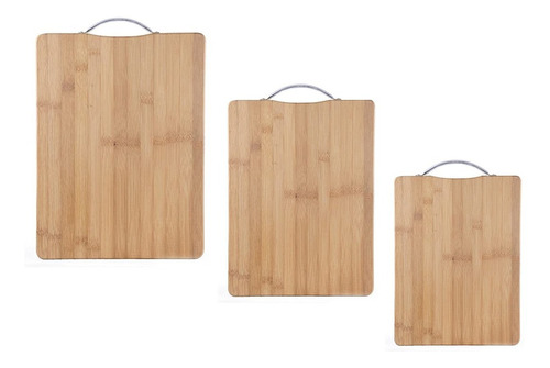 Set 3 Tablas De Picar Alimentos Carne Picadas Madera