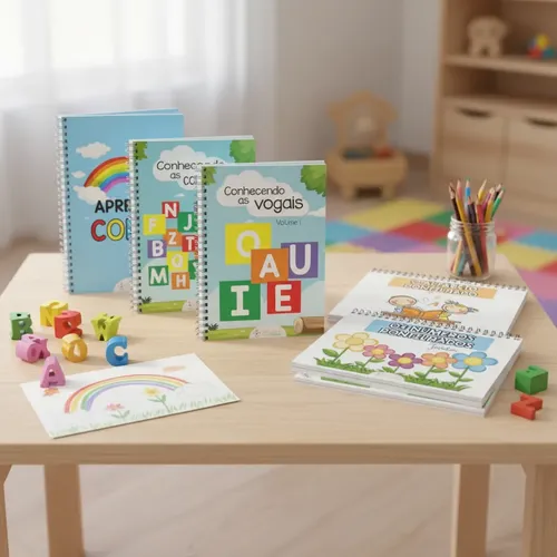 Kit 05 Livros Grandes De Atividades Mais Vendidos - Vogais
