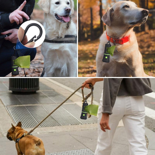 Imagen 6 de 9 de Dispensador Porta Bolsa Sanitarias De Mascotas Con Linterna