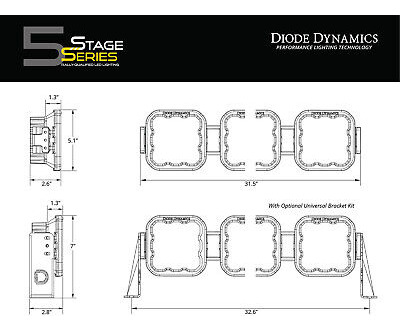 Ss5 Sport Universal Crosslink 5-pod Lightbar Yellow Comb Eei