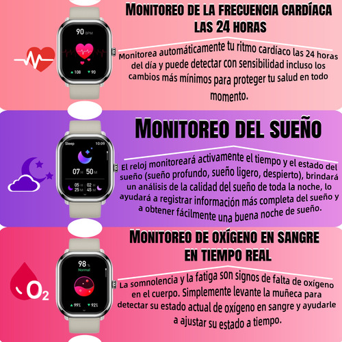 Smartwatch Reloj Inteligente Bluetooth Llamadas Para 1.96in Reloj Inteligente Hombres Relojes Dama Smart Watch Mujer