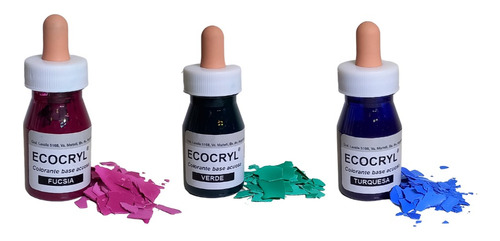 Colorantes Líquidos Para Ecocryl 25g Kit X 3 Colores