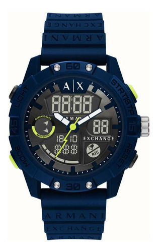 Relógio Armani Exchange Masculino Ax2962b1 P1dx Cor da correia Azul Cor do fundo Espelhado