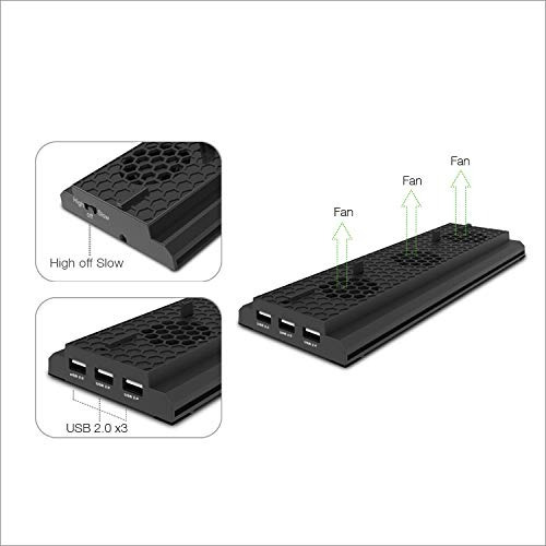 Base Vertical De Refrigeración Para Xbox One X,(negro)