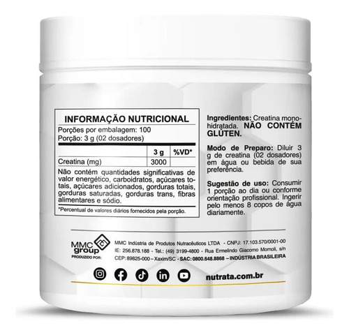 Kit 2x Creatin Up (300g) Nutrata - Creatina Monohidratada