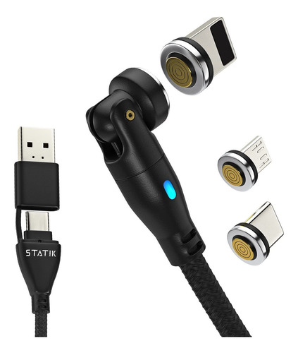 Statik Cable Carga Magnetico 360 Pro Para Tipo C Micro Usb W