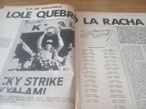 Revista Corsa 414 (1974) Triunfo Reutemann Kyalami F1 Berta (Usado)