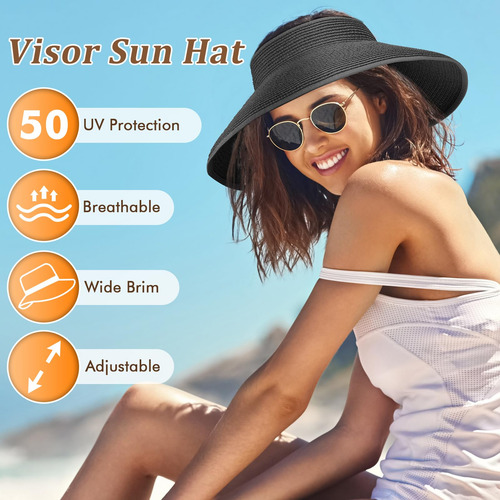 Sombreros Para Mujer, Sombrero De Playa De Paja De Moda Con