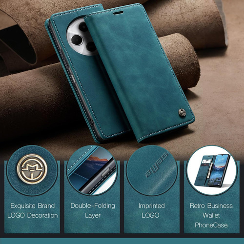 Funda Para Xiaomi Redmi 14c Con Cierre Magnetico, Azul-verde