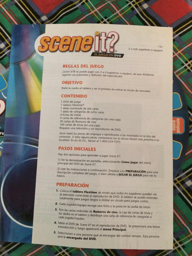 Scene It Juego De Mesa Version En Español 2005 (Usado)