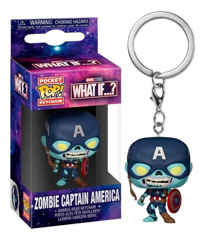 Imagen 1 de 3 de Capitan America Zombie What If Keychain - Funko Pop - Marvel