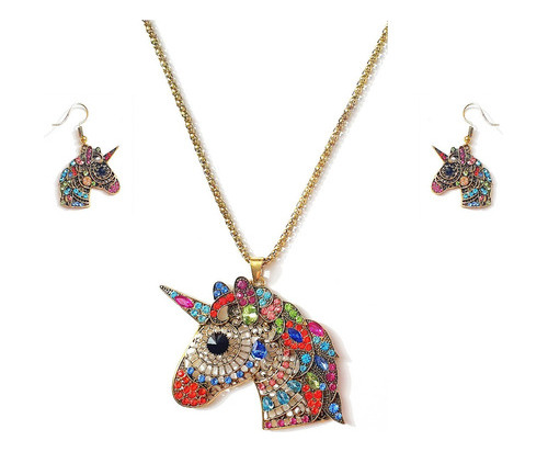 Juego De Joyas Unicornio Vintage + Estuche Dayoshop