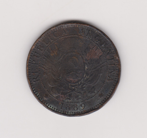 Moneda Argentina 2 Ctvs Año 1889 Bueno +