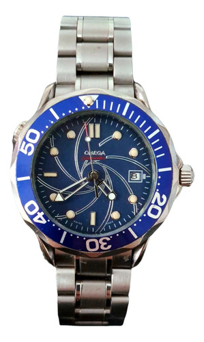 Reloj Pulsera Omega Omega Seamaster James Bond 007 Plateado Azul Acero Azul Acero (Usado)