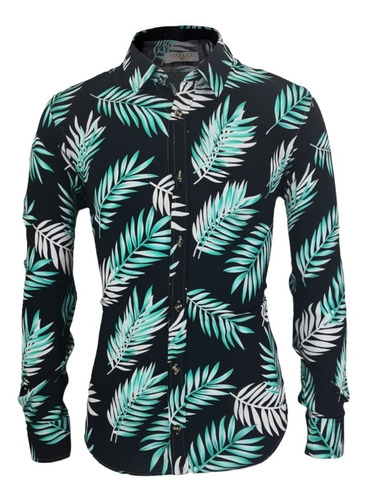 Camisa Hawaiana Para Hombre Moda Casual Slim Fit