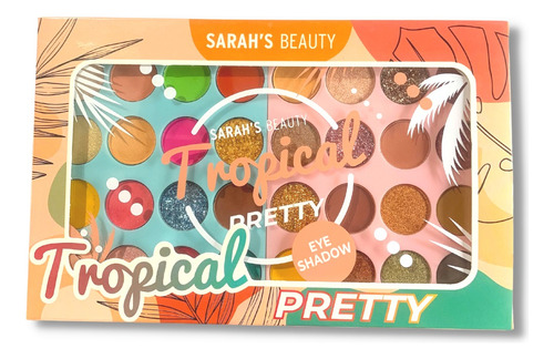 Paleta De Sombras Tropical Pretty 32 Cores  - Sarah's Beuty Cor Da Sombra Multicor