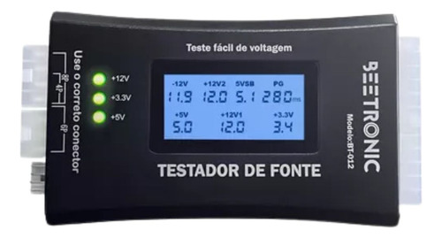 Testador De Fonte Atx Digital Lcd P/ Sata Ide De 20/24 Pinos