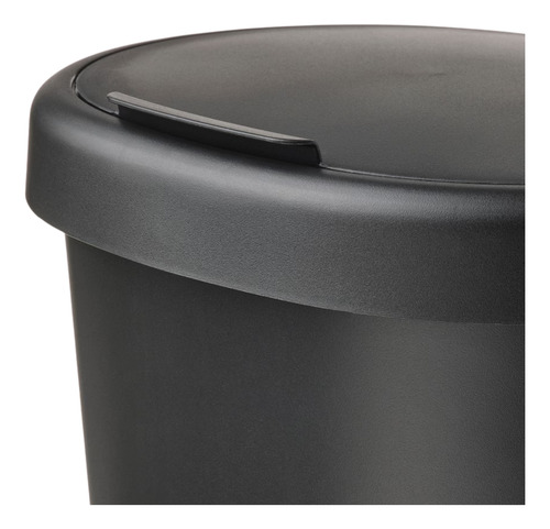 Bote De Basura 8l Doble Seccion Con Tapa Compacto Negro Negro