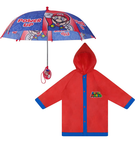 Paraguas Pilot Niños Impermeable 4-7 Años Super Mario Bros