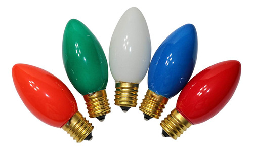 Bombillas De Navidad Multicolor C9, Base E17, 7 W, 120 V, 25