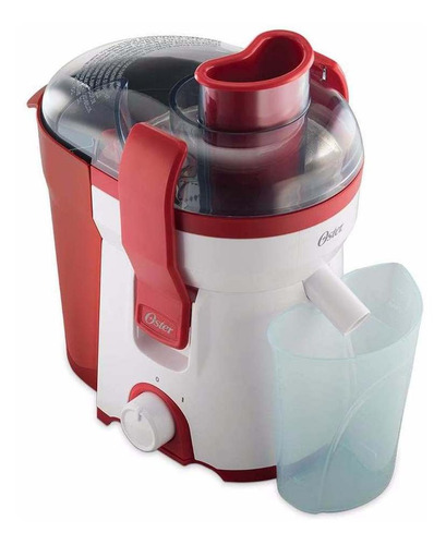Imagen 2 de 2 de Extractor de jugos Oster FPSTJE316 rojo y blanco 220V con accesorios