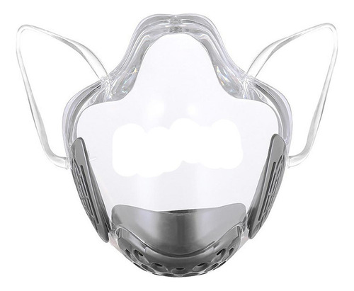 Para 2x Mascarilla Facial Transparente Que Cubre La Boca Y