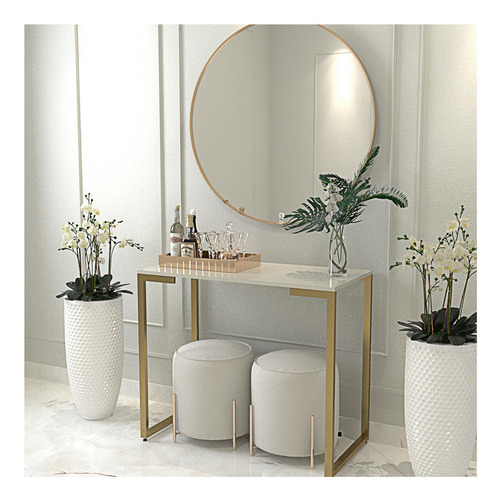 Imagen 3 de 4 de Arrimo Metal Delfos Beige Y Cobre Rodler