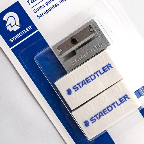 Goma De Borrar Staedtler Rasoplast Blíster C/2 + Sacapuntas
