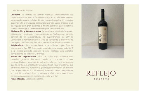 Reflejo De Mi Tierra Reserva Tinto Malbec 750ml Pack X6