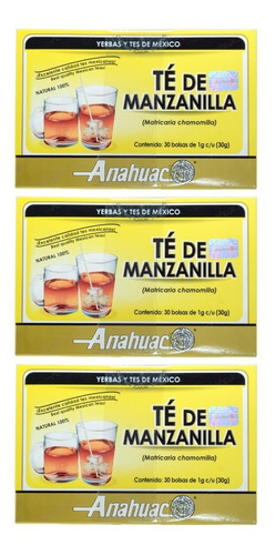 (3 Pzas) Te Manzanilla (30 Sobres) Anahuac
