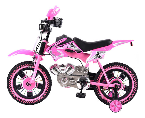 Bicicleta Entrenadora Niños Aeiou Baj-15005 R16 Motocross Color Rosa Tamaño Del Cuadro 16