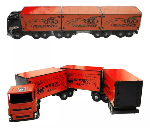 Caminhão de Brinquedo Refrigerante Baú em Madeira e Plástico - Mixtou