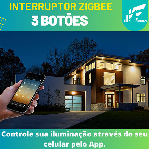 Interruptor Inteligente 3 Botões Zigbee 4x2 Touch Alexa