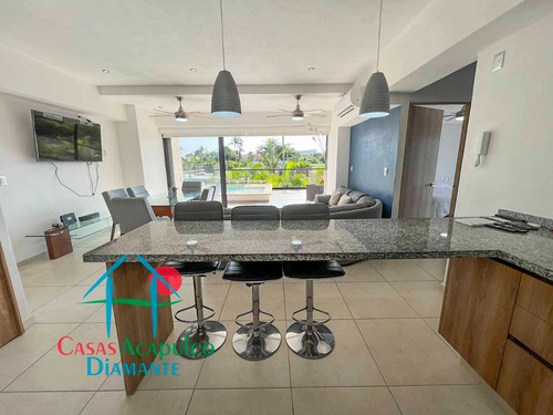 Cad Altamar Residencial Calypso 001. Terraza En L Con Jacuzzi Y Vista A Las Áreas Comunes, Sala Y Asador