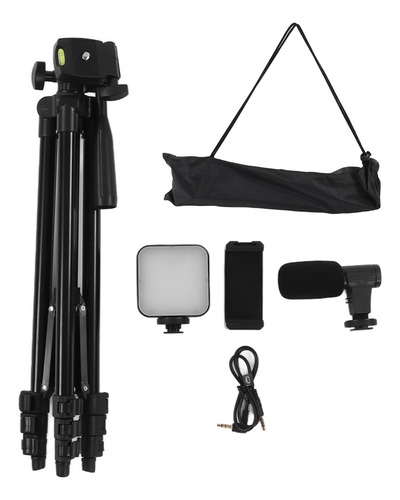 @ Vlog TriPod Kit Equipo De Grabación De Video Mic Led Luz