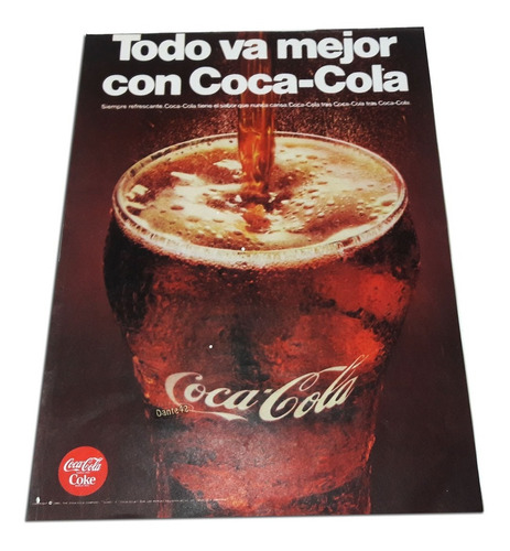 Dante42 Publicidad Antigua Gaseosa Coca Cola 1966 1969