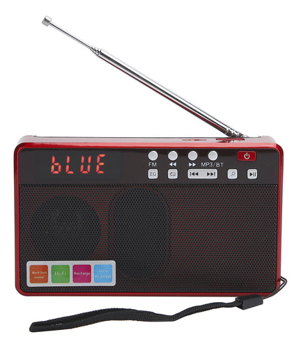 Reproductor Portátil Bluetooth Radio Fm Antena Telescópica F