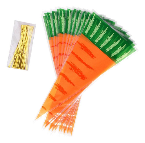 Bolsas De Dulces De Cono En Forma De Zanahoria 20 Piezas