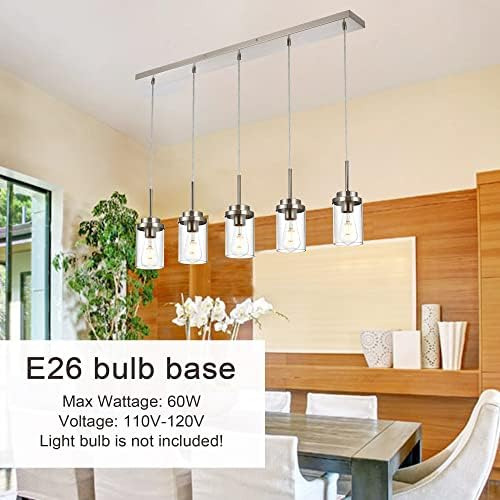 Melucee 5 Lámparas Lineales Modernas Para Isla De Cocina De