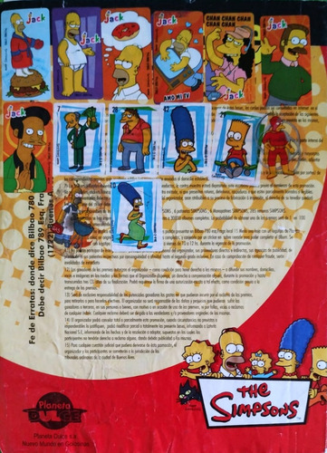 Album Tembleke Los Simpson Año 2004. Con 13 Faltantes (Usado)