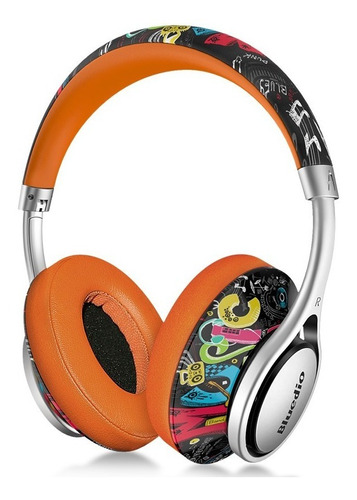 Audifonos Wireless Bluetooh - Bluedio A2 - Doodle Color Naranja