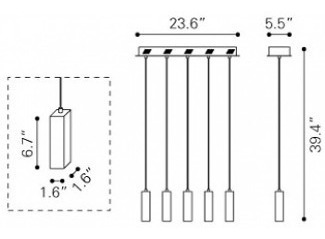 Imagen 5 de 8 de Lampara De Techo Modelo Celeron - Cristal Këssa Muebles