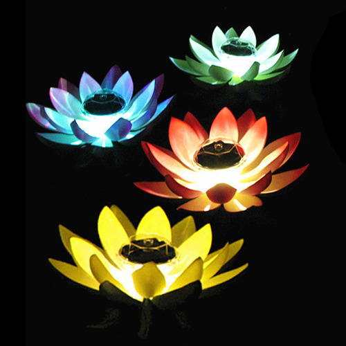 Lámpara Led Flotante De Loto, Luz Solar Led Flotante De
